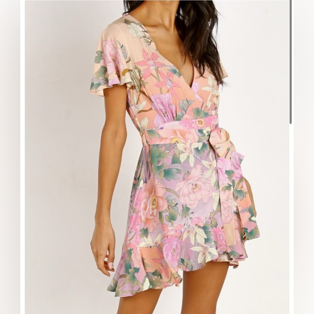 Spell | lily mini wrap dress, size medium